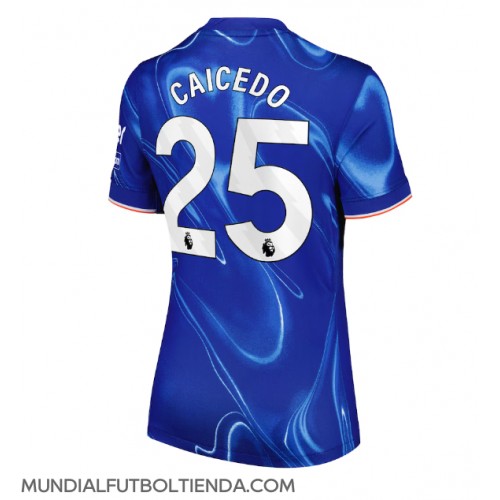 Camiseta Chelsea Moises Caicedo #25 Primera Equipación Replica 2024-25 para mujer mangas cortas